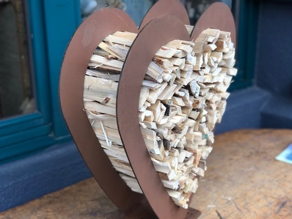 Blech Herz mit Holz 58cm.